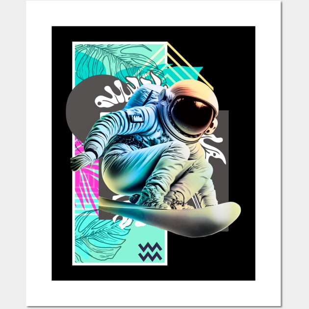 surfing in space Wall Art by CREATIVBOR